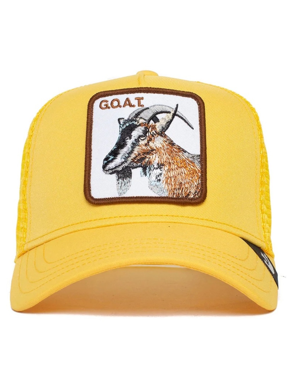 Yellow GOAT Patch Trucker Hat - Men’s Casual Mesh Cap